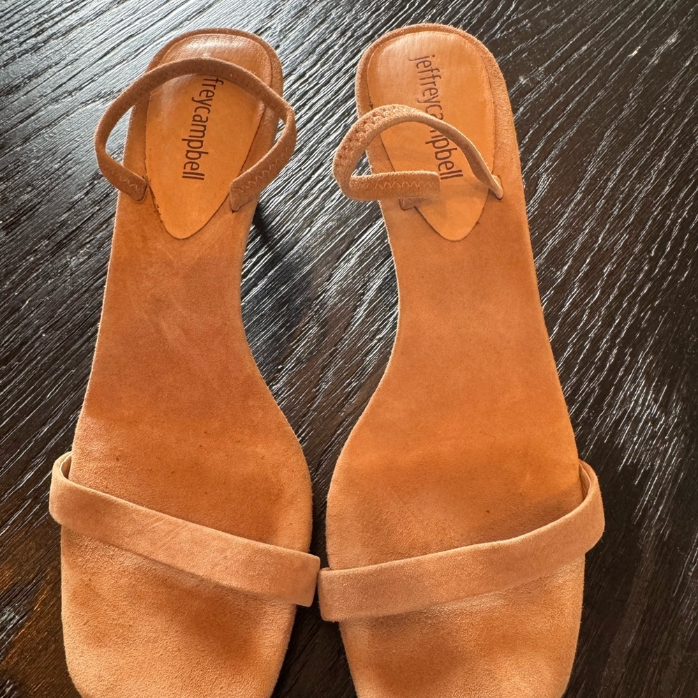 Jeffrey Campbell Tan Minimalist Ankle-Strap Sandals